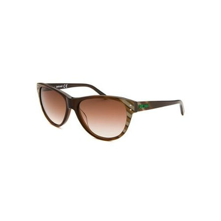 New Just Cavalli Jc497s Womens/Ladies Cat Eye Full-Rim Gradient Brown / Pearl Frame Gradient Brown Lenses 56-15-135 Sunglasses/Shades