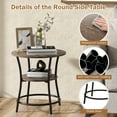 thumbnail image 6 of Gymax 2-Tier Side Table Compact Round Metal Frame Coffee Table w/ Open Shelf Oak, 6 of 10