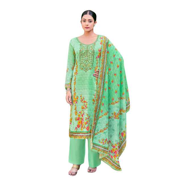 Custom Made Pakistani Indian Shalwar Kameez Net Fancy With Duppata