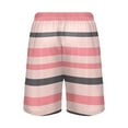 thumbnail image 3 of Men's Pajama Shorts Bottoms with Pockets Soft Lightweight Lounge Sleep Wear Pink Black Striped, 3 of 6