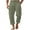 Army Green, variant on yillto Mens Capri Pant Cotton Linen Loose Lightweight Summer Beach Elastic Waist Drawstring Pants