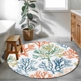 thumbnail image 4 of Red Water Blue Coral Round Area&nbsp;Rug 3ft Summer Marine Life Non-Slip&nbsp;Washable Circle Rugs Soft Felt Indoor Floor Mat for Bedroom Kitchen Living Room Bathroom, 4 of 9