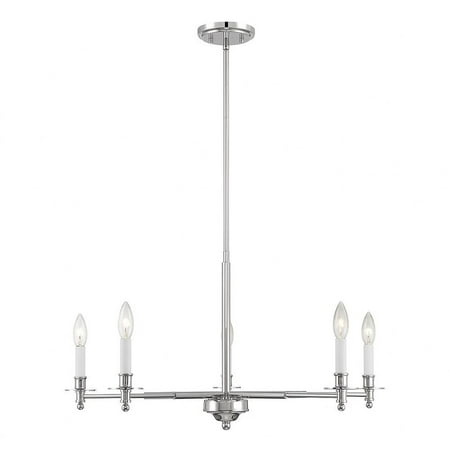 

5 Light Chandelier in Vintage Style-15.5 inches Tall and 30 inches Wide-Polished Nickel Finish Bailey Street Home 159-Bel-4953263