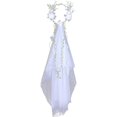 thumbnail image 1 of KAIYANG Velo de novia para boda, guirnalda floral, velo con corona de flores, estilo bohemio para bodas en la playa, 1 of 5