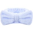 thumbnail image 1 of Diadema de spa, diadema de maquillaje para mujer, forro polar Coral elástico para lavarse la cara, ducha, deportes, belleza y cuidado de la piel (azul), 1 of 5