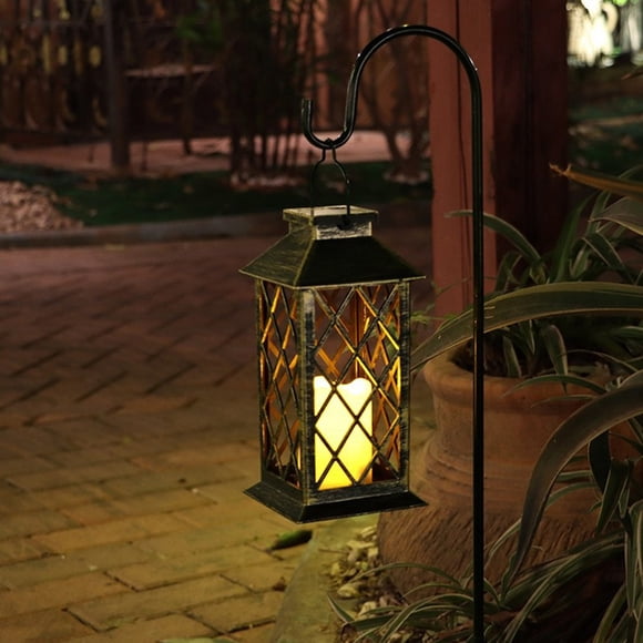 Chmadoxn Solar Lights Outdoor Solar Lanterns Outdoor Hanging Lantern Lights- Hollowed-Out Metal Decor Lantern-LED Decorative Garden Light - Delicate Garden Decoration For Patio Solar light