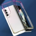 thumbnail image 3 of Samsung Z Fold3 Case 2021, Dteck Light Weight Gradient Crystal Clear Case Folding Cover for Samsung Galaxy Z Fold 3 5G,Pink/Gold, 3 of 5