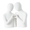 thumbnail image 4 of Estatua abstracta de pareja, adorno de escritorio, figura coleccionable en forma de corazón, amantes Blanco, 4 of 9