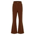 thumbnail image 3 of TMOYZQ Men's Flare Pants Corduroy Trousers 70s Stretch Flare Pants Classic Comfort 60s Outfits, 3 of 8