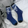 thumbnail image 5 of Vsdgher Christmas Blue Crew Socks for Men & Women, Breathable Casual Athletic Ankle Socks, 5 of 6
