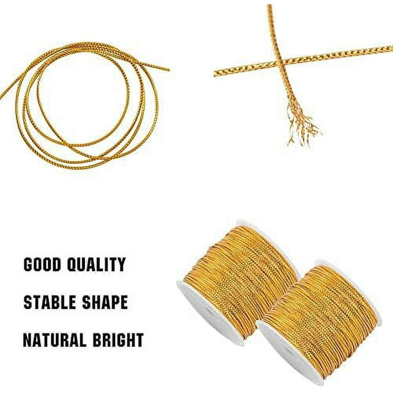 4 Yards Dark Gold Metallic Beadette Cord 1/16 – Tinsel Trading
