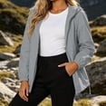 thumbnail image 5 of AherBiu Rain Jacket Women Packable Raincoats Long Sleeve Zip-Up Hooded Lightweight Softshell Jacket(XX-Large,Gray), 5 of 6