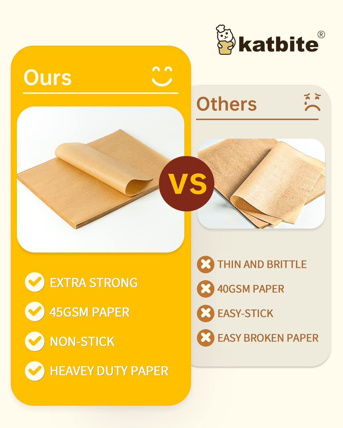 Katbite Heavy Duty 12x16 Inch 200Pcs Parchment Paper in 2 packages (wh –  JZKATBITE