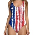 thumbnail image 2 of PNTUTB Summer Fashion Women's Independence Day Print Slimming Backless with Built-in Padded Cups One Piece Swimsuit, 2 of 6