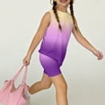 thumbnail image 6 of Summer Outfits for Kids Girls Size 7-8 Cute Preppy Two Piece Outfits Activewear Casual Short Sleeve T Shirt and Elastic Y2K Shorts Clothing Sets Dark Purple 9-10 Years, 6 of 7