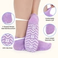 thumbnail image 2 of Grip Socks for Women, PUTUO Cotton Non Slip Yoga Sock, Breathable Seamless Gripper Socks for Athletic Pilates Ballet Workout Hospital, 5 Pairs, 2 of 5
