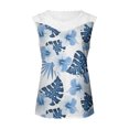 thumbnail image 4 of Camiseta sin mangas de encaje con estampado de mujer Camiseta sin mangas de empalme de cuello redondo Camiseta ligera y cómoda delgada OAVQHLG3B Store lin121212, 4 of 5