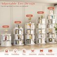 thumbnail image 6 of Aheaplus 6 Tier Rotating Bookshelf, Wood Spinning Bookshelf Tower, Round Revolving 360 Bookcase, Narrow Turning Book Shelf Rolling Corner Organizer for Small Space, Bedroom, Office, White, 6 of 14