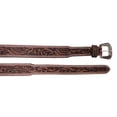 thumbnail image 2 of 34  Western 1-3/4" Tapered Brown Antique Floral Tooled Leather Belt 26RT74T, 2 of 2