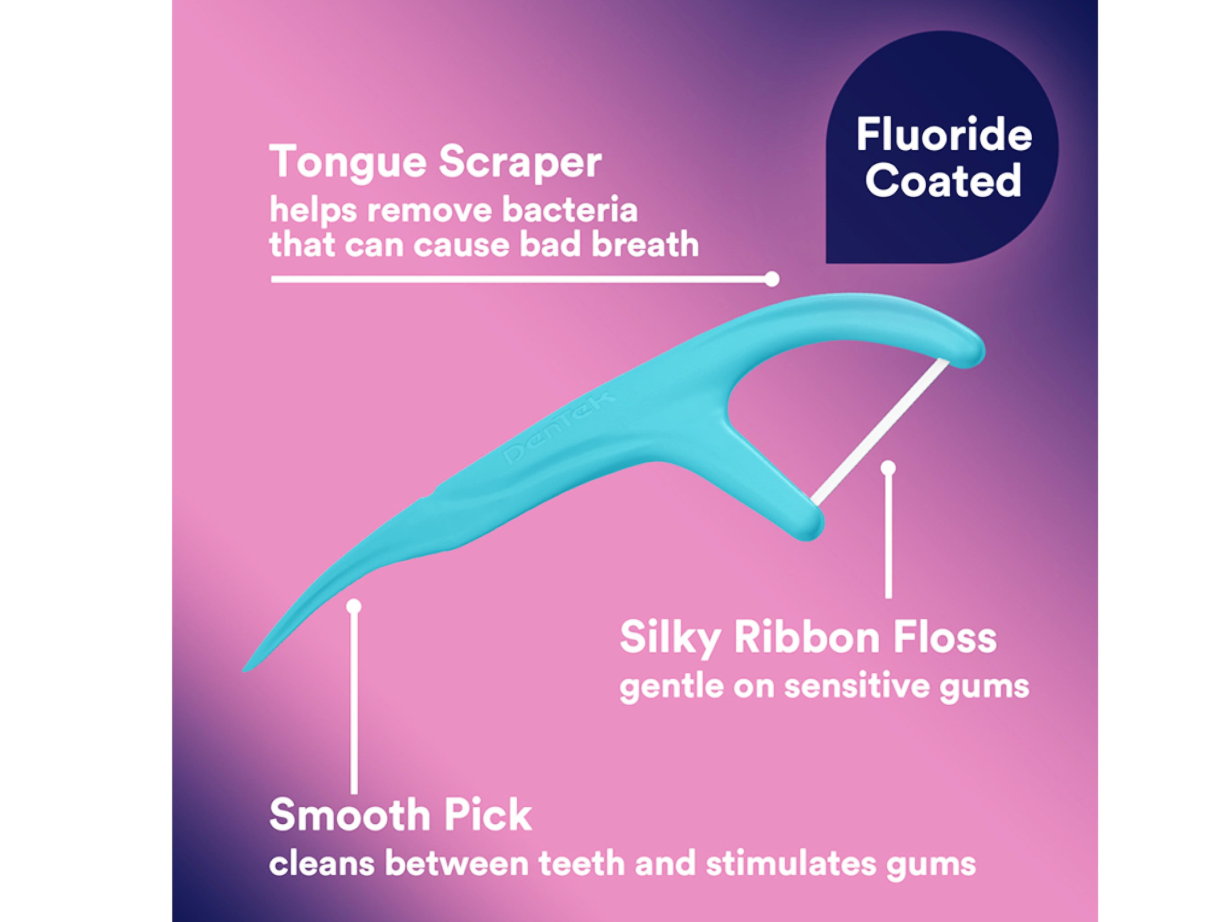 DenTek Comfort Clean Sensitive Gums Floss Picks, Soft & Silky Ribbon, 150 Count, - 6 Pack