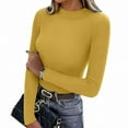 thumbnail image 7 of Women's Ribbed Long Sleeve Shirts, Crew Neck Slim Fit Tops Stretch Knit Casual Base Layer Basic Tee Shirts, 7 of 7
