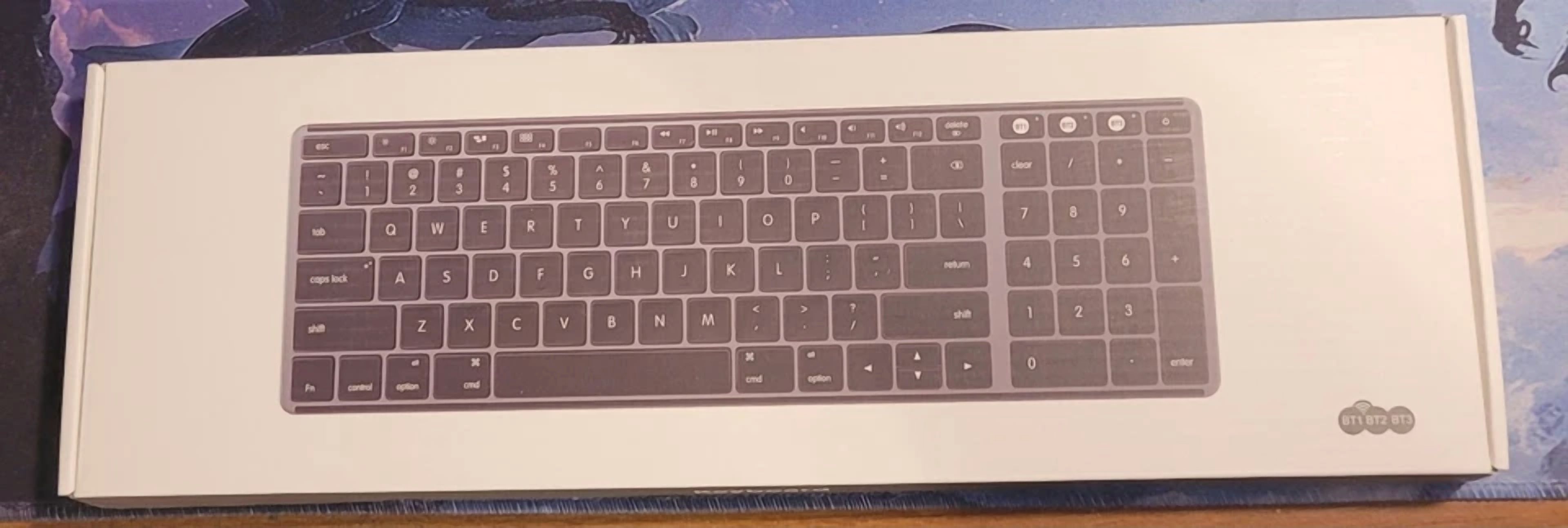 CRESTIN- 3 Mode Slim Gray Bluetooth Keyboard With Cable Seenda Wireless W Skin