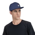 thumbnail image 6 of ZICANCN Colorful Love Peace Baseball Caps, Trucker Hats for Men And Women, Adjustable Breathable Flat Caps, Navy Blue, 6 of 8