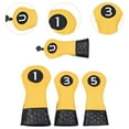 thumbnail image 6 of EHJRE 4Pcs Golf Head Covers Golf Club Headcovers Stylish Anti Scratch Golf Cue Protect Yellow, 6 of 9