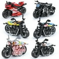 thumbnail image 3 of Esaierr 4PCS Boy Motorcycle Car Toy, Model Alloy Racing Car Back to the Car Toy, 3 of 4