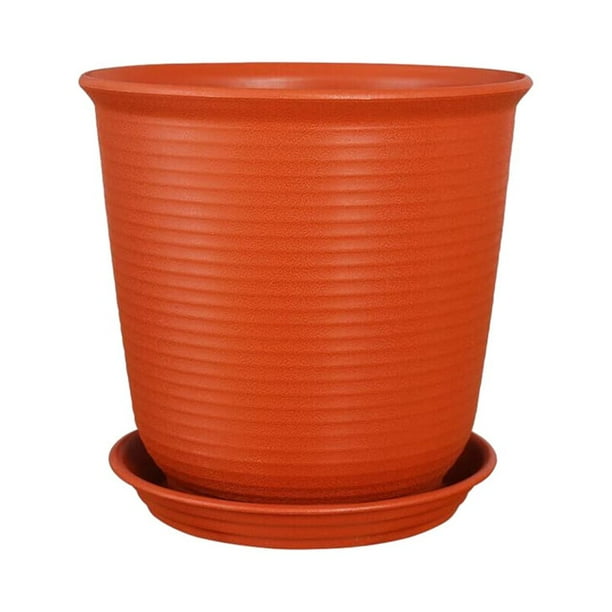 Injueey Maceta para suelo de , maceta para sala de estar, jardín, maceta de resina, contenedor suculento, accesorio de jardinería, Jardín y Patio Bandeja/tinta de cerámica roja 18 cm * 13 cm * 10 cm