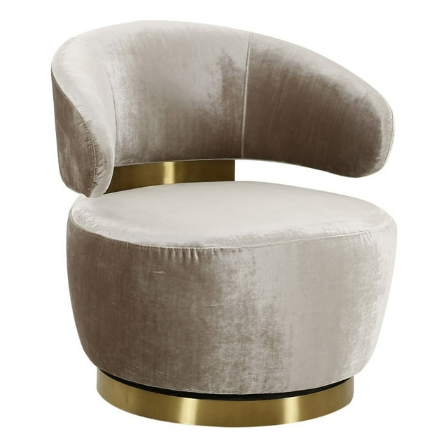 TOV Furniture Austin Champagne Velvet Swivel Chair
