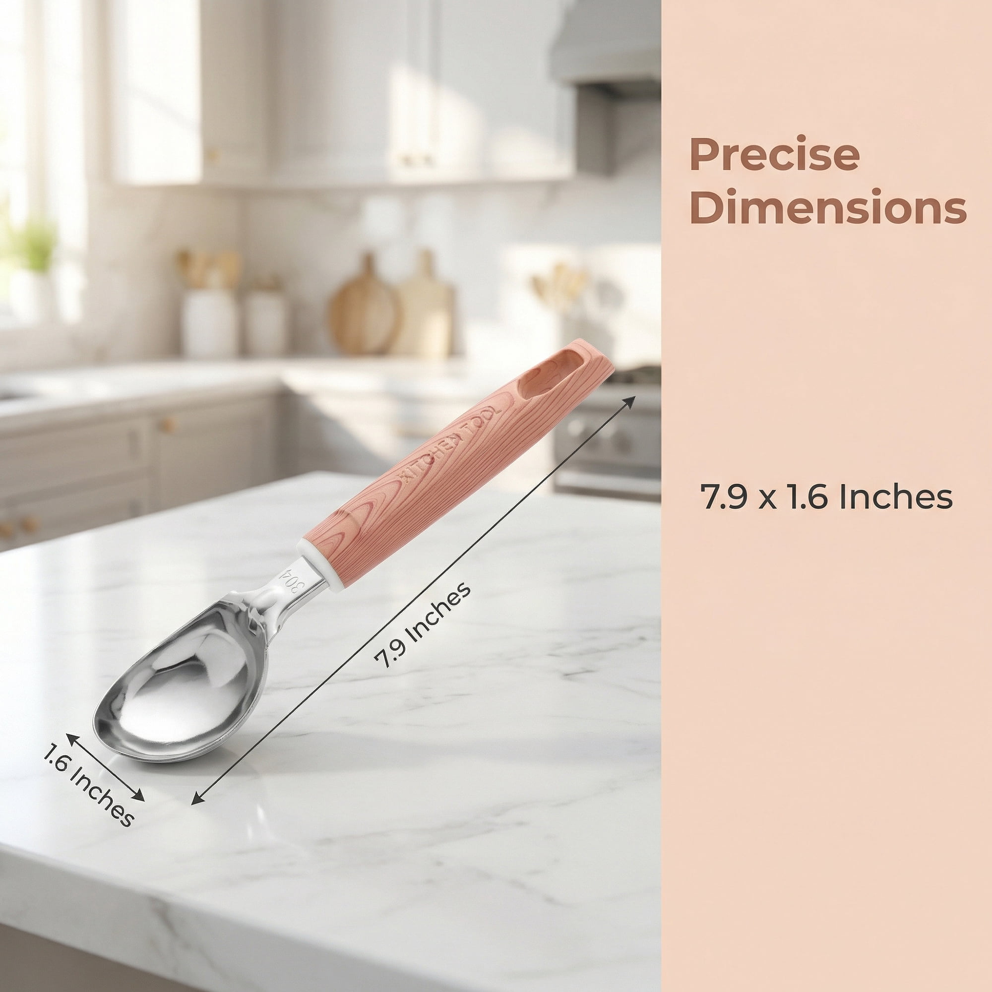 Unique Bargains Stainless Steel Ice Cream Scoop with Handle Yellow 7.9in