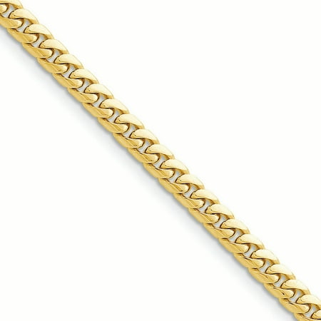 14K Yellow Gold 5.00MM Domed Curb Link Bracelet, 8"