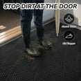 thumbnail image 6 of SIXHOME Outdoor Mat Non Slip Doormat 17"x30" Front Door Mat Outside Absorbent Rubber Welcome Mat Low Profile Dirt Trapper Indoor Outdoor Doormat Thicken Crosshatch Entryway Rug Floor Mat Black, 6 of 7