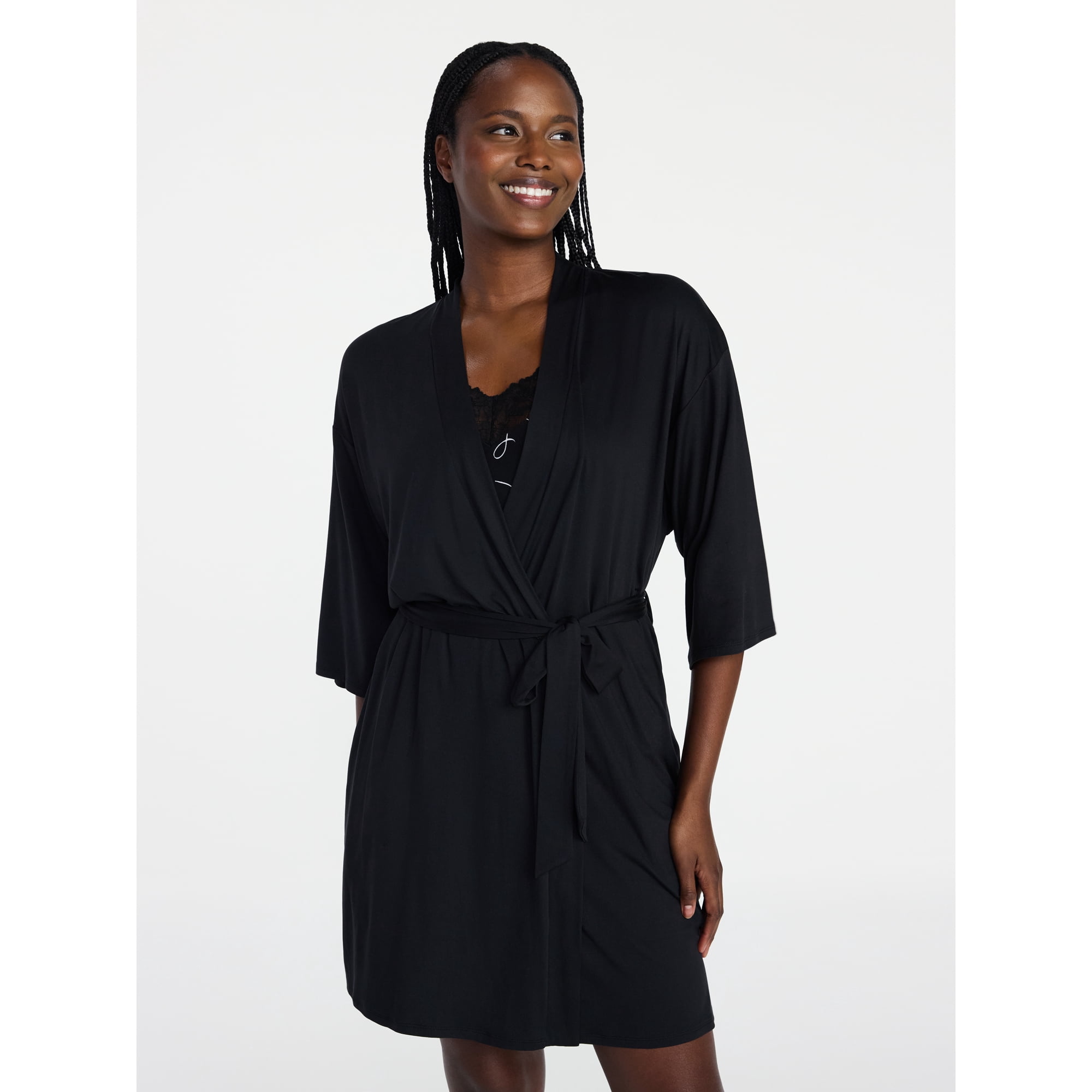 Joyspun Women’s Dreamy Soft Collection Knit Robe, Sizes S/M-2X/3X