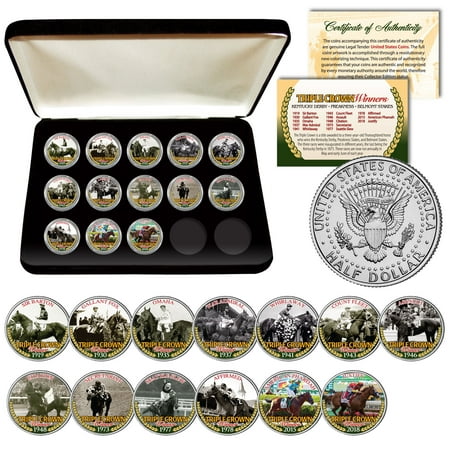 TRIPLE CROWN WINNERS Thoroughbred Horse Racing JFK Half Dollar U.S. 13-Coin (Best Horse Racing App)