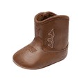 thumbnail image 2 of Baby Boys Girls Western Cowboy Ankle Boots, Soft Sole Side Hook Loop First Walker Boots for Infant Toddler Dress Shoes, 2 of 6
