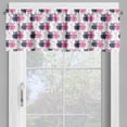 thumbnail image 2 of Ambesonne Owl Valance Pack of 2, Valentines Animals Lovebirds, 54"X18", Navy Blue Pink and White, 2 of 5