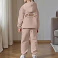 thumbnail image 5 of mgoYE Toddler Boy Clothes 4t Kids Outfits 3-14T 2 Piece Letter Print Hoodie Sweatshirt and Jogger Sweatpants with Pockets Unisex Winter Fall Sets(Khaki,6-7 Years), 5 of 7