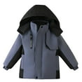 thumbnail image 2 of Chbgutlmr Baby Boys Hooded Jacket with Fleece Lining Long Sleeve Full Zipper Cinch Cuff Color Blocked Coat Casual Warm Winter Tops, 2 of 9