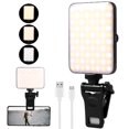 thumbnail image 3 of POINTERTECK 80 LED High Power Rechargeable Clip Fill Video Light with Front Back Clip Adjusted 2 Light Modes for Phone  Android iPad Laptop for Makeup TikTok Selfie Vlog Video Conference, 3 of 10