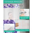 thumbnail image 4 of No Hook Shower Curtains with Snap in Liner, Purple Eucalyptus Leaf Waterproof Fabric Shower Curtain, Spring Botanical Watercolor Double Layers & See-Through Top Window Bathroom Curtains 54''x78'', 4 of 6