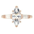thumbnail image 3 of 2 ct Marquise Cut Moissanite 3 Stone 18K Rose Gold Womens Engagement Ring, 3 of 5