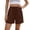Brown, variant on Summer Casual Shorts for Women High Mid Rise Elastic Waist with Side Pocket Loose Fit Athletic Comfortable Outdoor Shorts Soft Breathable Thin Going out Short Pants Black S