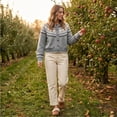 thumbnail image 5 of Textilo Womens Fair Isle Sweaters Long Sleeve Crewneck Button Up Cardigans Ribbed Knit Geometric Pattern Coats Trendy Fall Winter Cute Fashion Lightweight Clothes,Gray L, 5 of 7