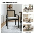thumbnail image 2 of Tina's Home Rattan Black Dining Chairs Set of 4 Wooden Armchairs Removable Cushion Home Kitchen Restaurant, 2 of 9