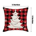 thumbnail image 3 of Floleo Soft Flannel Christmas Decor Throw Pillow Covers, Red Black Buffalo Check Plaid Snowflake Decorative, Pillow Cases Cushion Covers for Couch and Sofa 17.7x17.7 Inch, 3 of 6