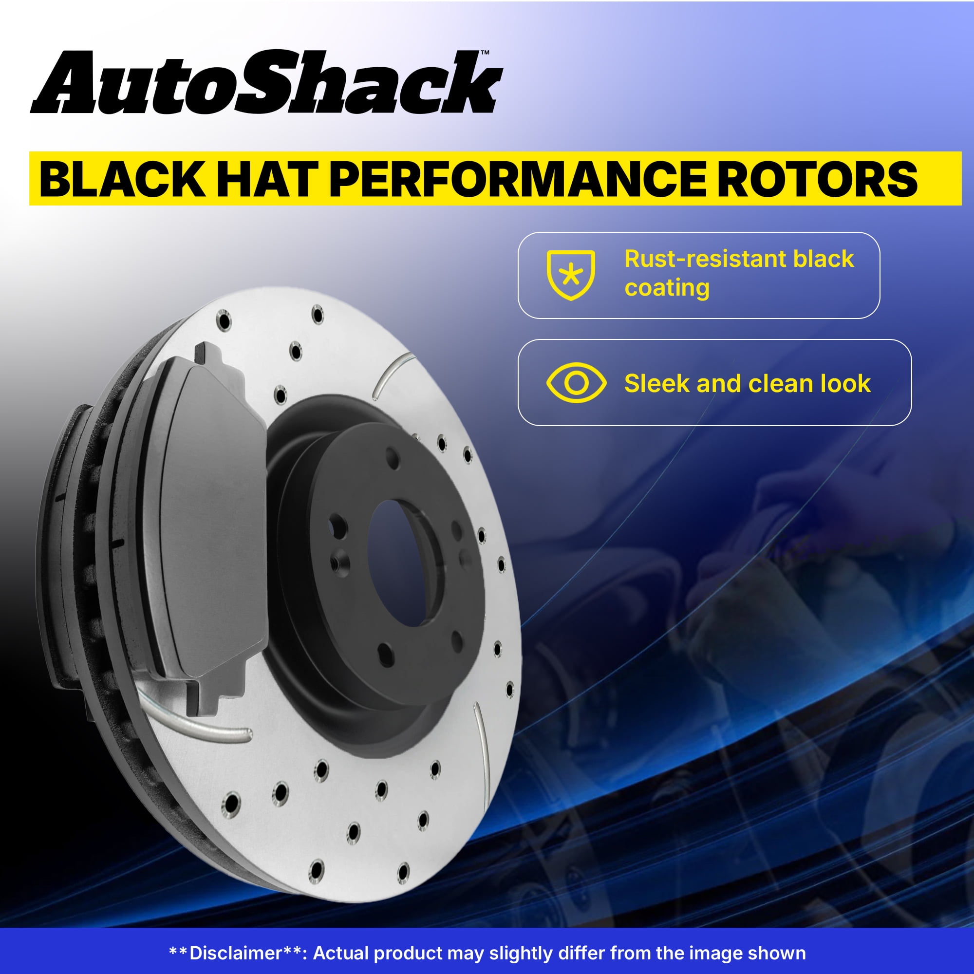 AutoShack Front Drilled & Slotted Brake Rotors Ceramic Brake Pads | Replacement for Chevrolet Colorado GMC Canyon Isuzu i-290 i-370 2006 i-280 i-350 | E-Coated | 6-PC Brake Kit | ShadowGuard