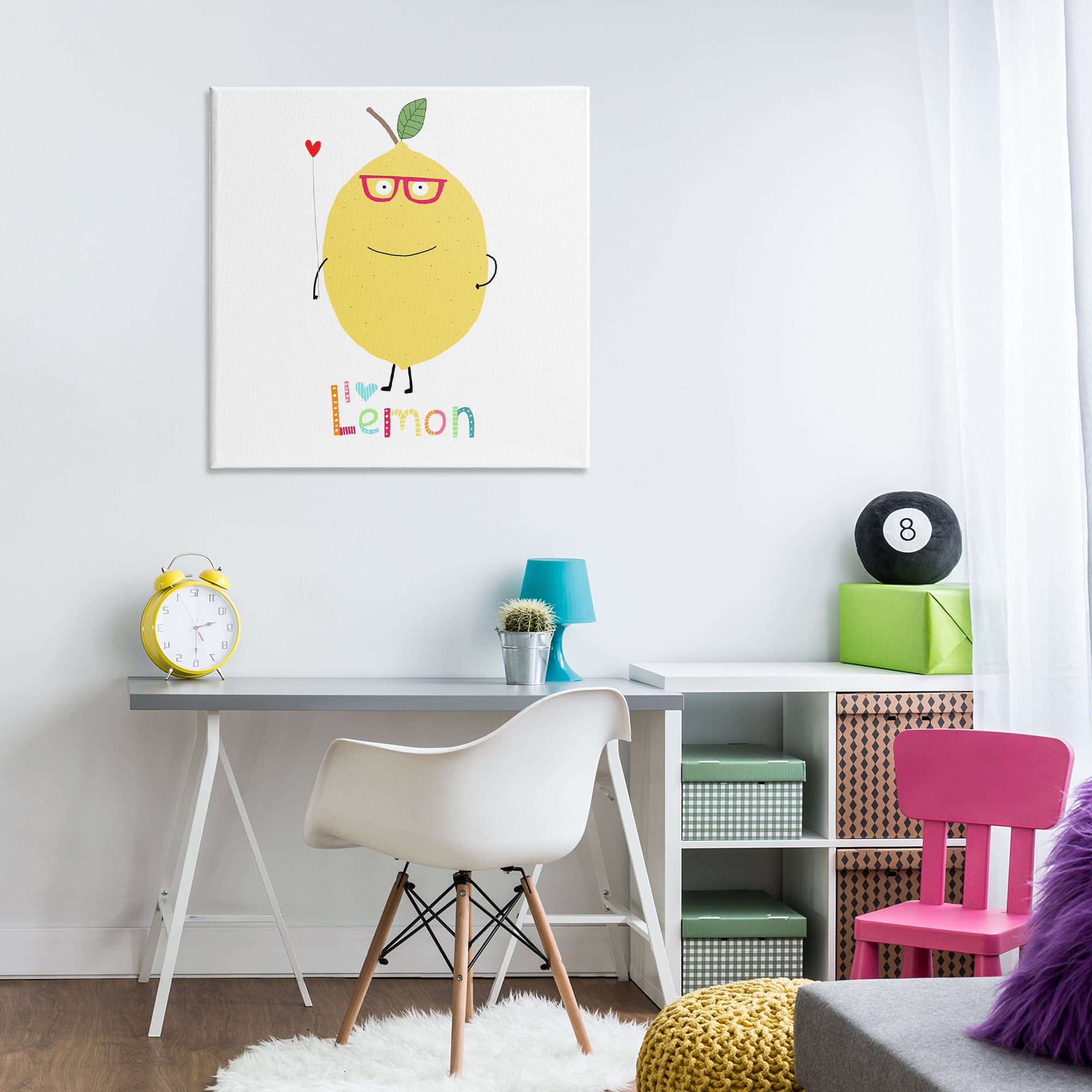Stupell Industries Fun Smiling Lemon Food & Beverage Painting Wrapped Canvas Art Print Wall Art, 30 x 30