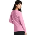 thumbnail image 4 of Hanes Women's Long Sleeve Cotton T-Shirt Pink Swish 2XL, 4 of 5